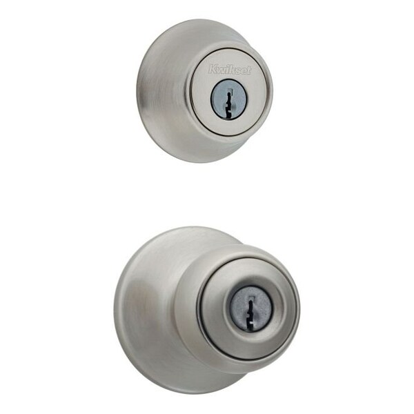 Clear Pack Combo Polo Entry W/ Single Cylinder Deadbolt W/ RCAL Latch and RCS Strike K6 Satin Nickel